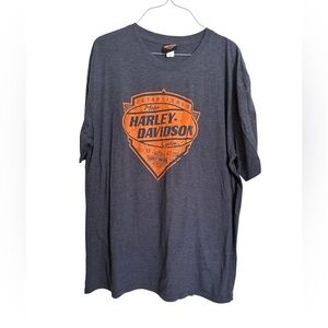 Harley-Davidson Charcoal Tee with Vibrant Orange Emblem